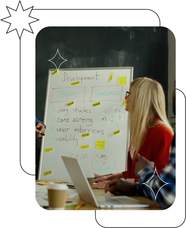 Team collaborating on SaaS development process